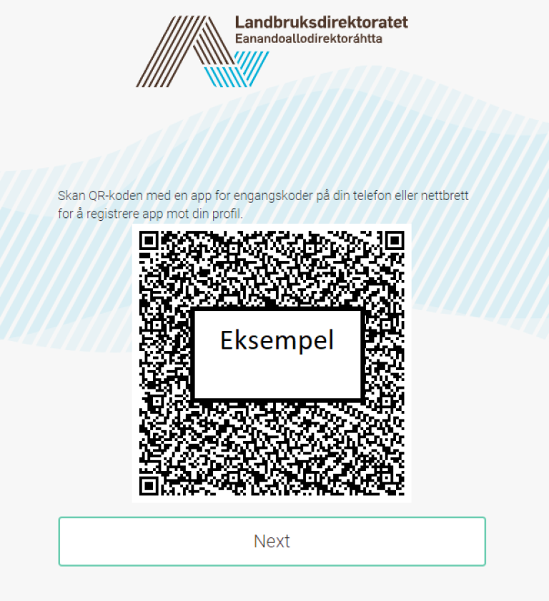 Skann QR-koden fra din autentiseringsapp og velg «Next».