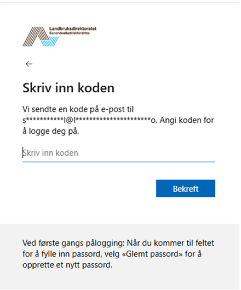 skriv inn koden