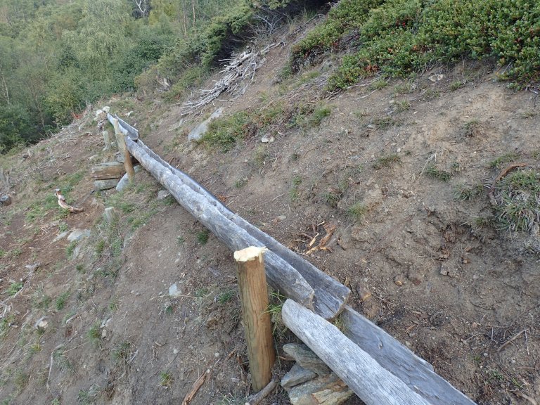 Vasstro. Ein del av vassvegen som leier vatn frå fjellet ned til jordbruksområda er slike vasstroer, altså uthula stokker. Nordherad, Innlandet_Foto Stig Horsberg