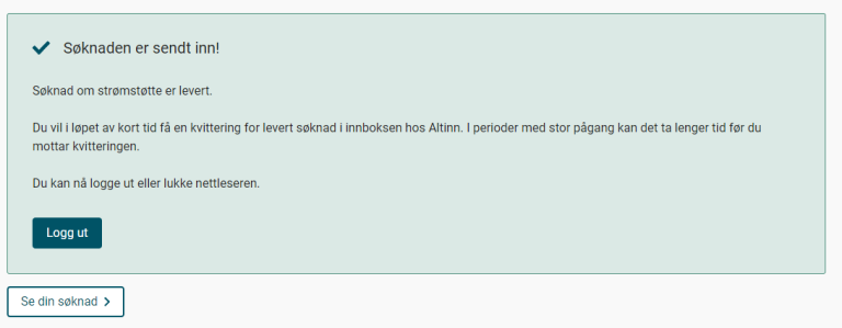 Figur Søknaden er sendt inn