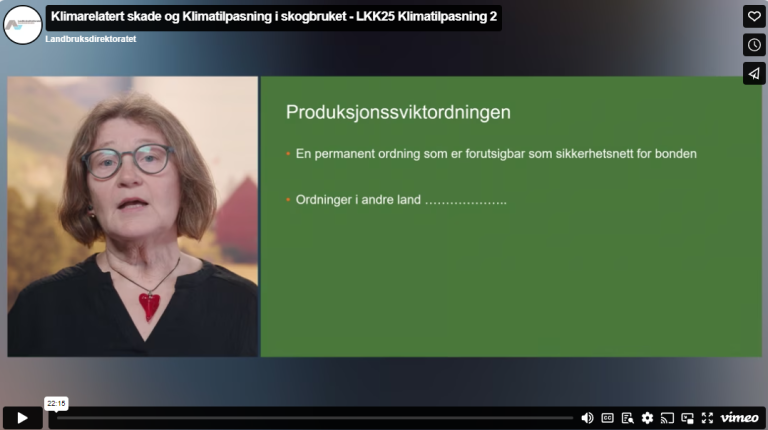 Klimarelatert skade i landbruket og et eksempel på klimatilpasning i skogbruket