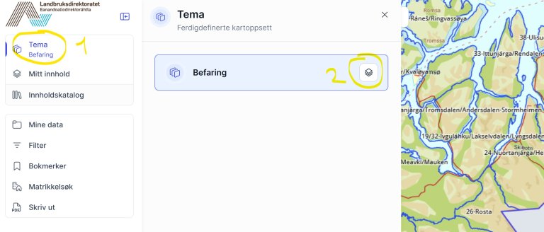 Velg tema Tema Befaring i venstremeny i Feltapp